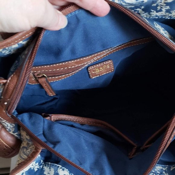 Like NEW Cargo CHAPS RALPH LAUREN Western Satchel Denim Canvas Shoulder Bag - Picture 10 of 15